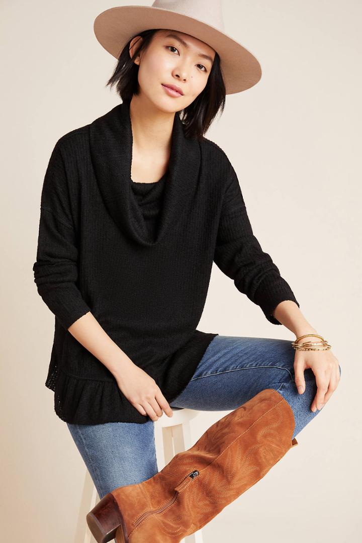 Maeve Addie Ruffled Hacci Pullover