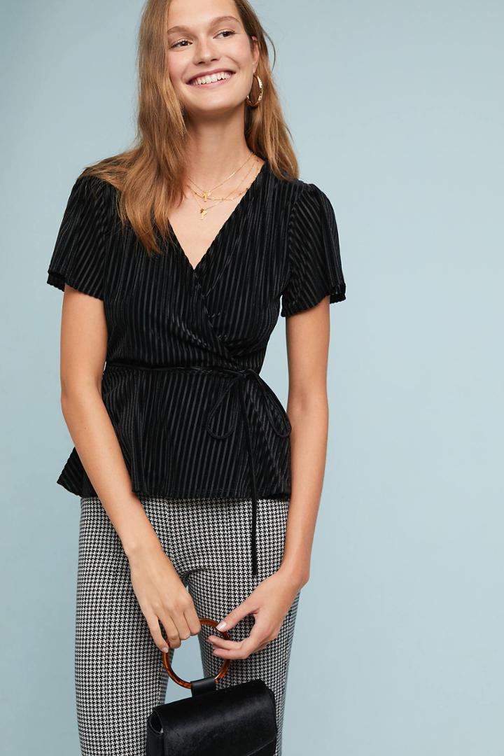 If By Sea Kensington Velvet Wrap Top