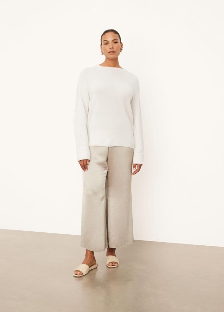 Vince Rib Trim Mock Neck Pullover