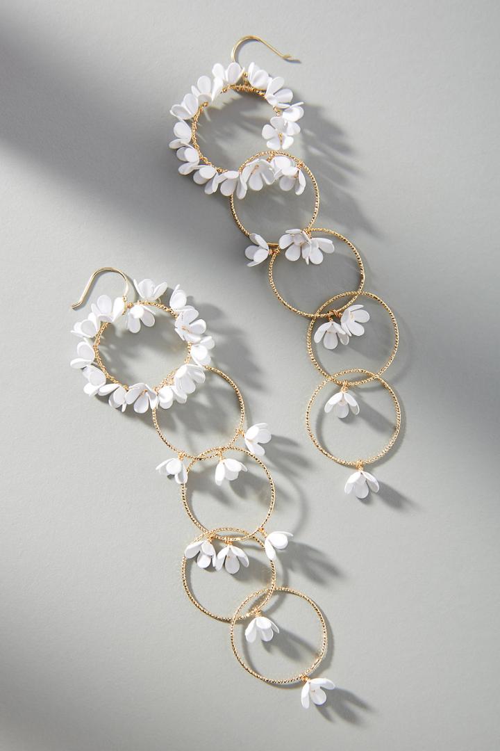 Anthropologie Floral Wreath Drop Earrings