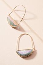 Anthropologie Stone Crescent Hoop Earrings