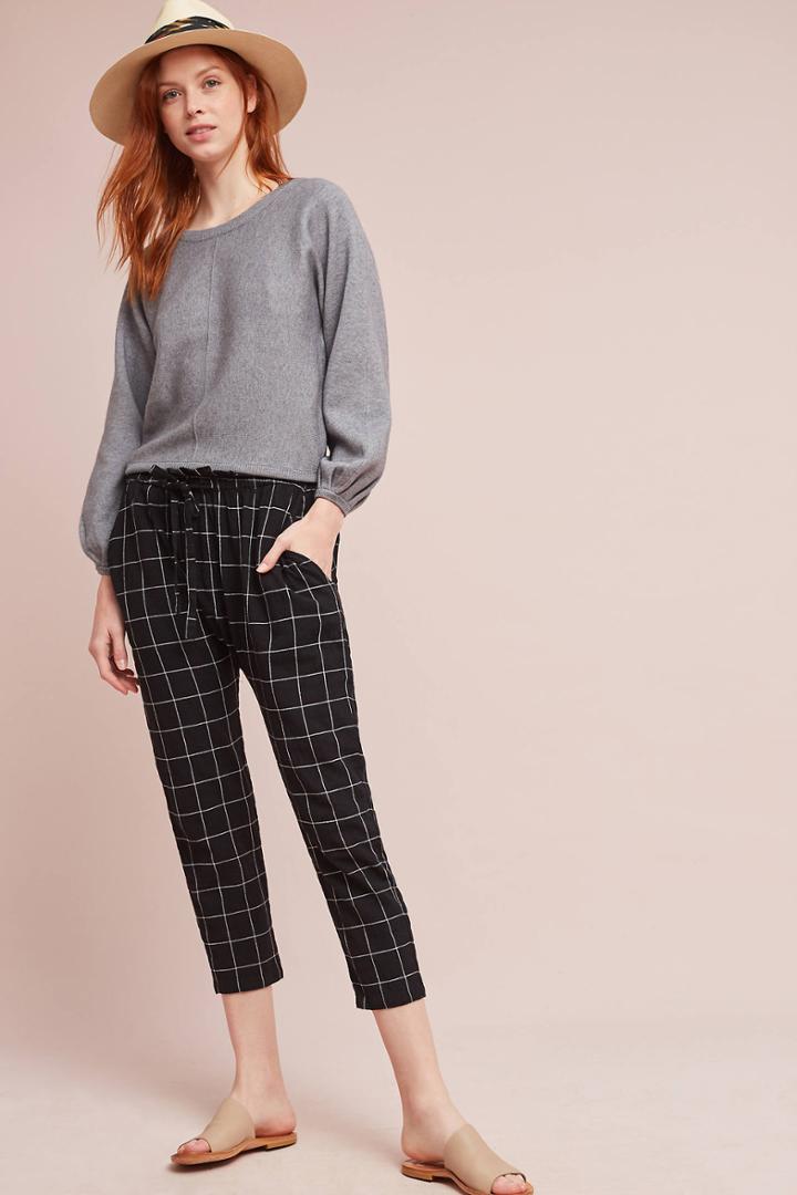 Current/elliott The Aviator Zip Plaid Pants
