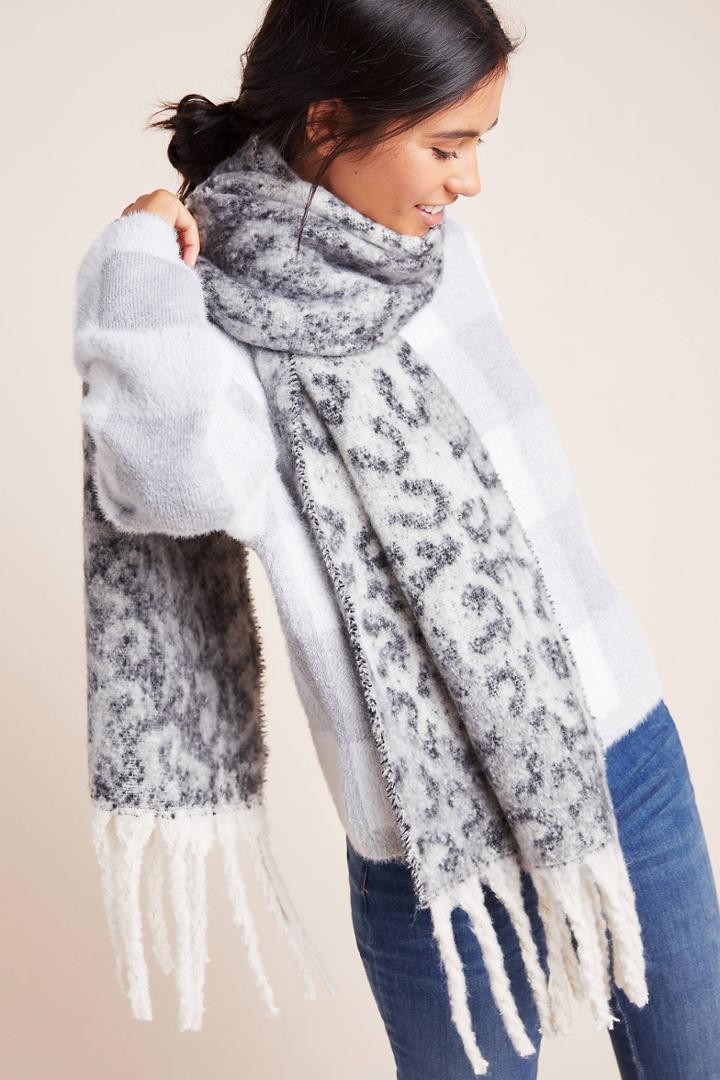 Anthropologie Elodie Leopard Scarf