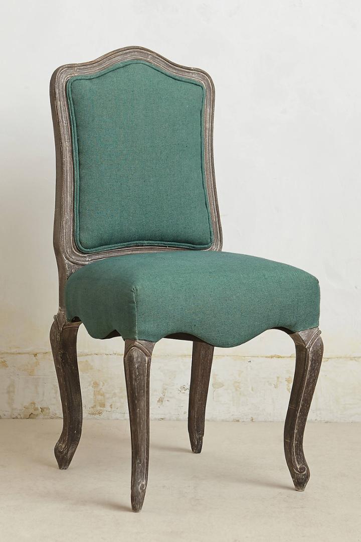 Anthropologie Linen Beatrix Dining Chair