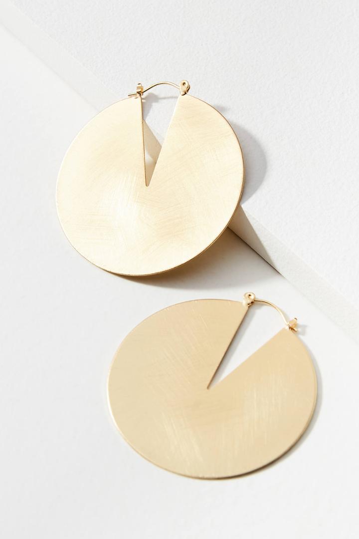 Anthropologie Lunar Cutout Hoop Earrings