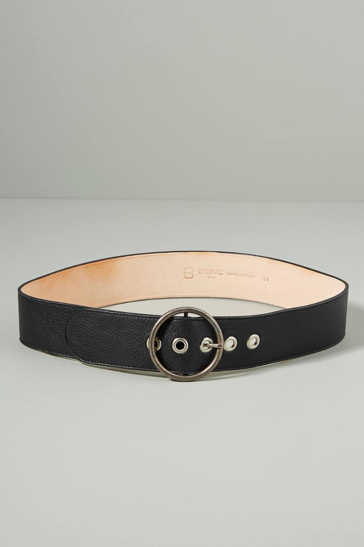 Brave Leather Sami Round Buckle Wide Belt
