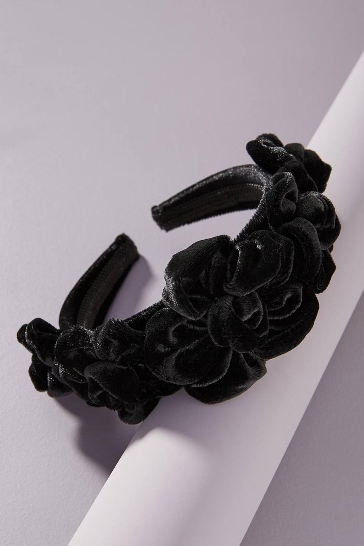 Anthropologie Velvet Rosette Headband
