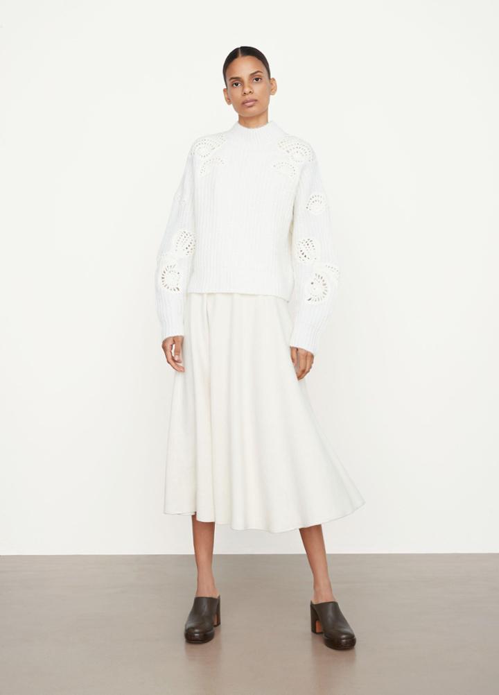 Vince Crochet Mock Neck Sweater