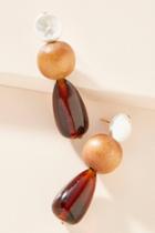 Nst Studio Wood + Pearl Drop Earrings