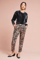 Maeve Jacquard Metallic Slim Trousers