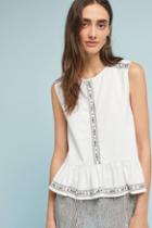 Flannel Embroidered Peplum Tank
