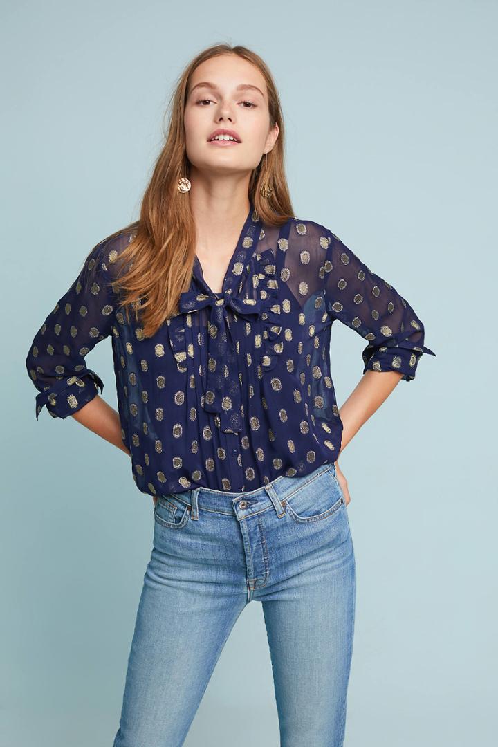 Meadow Rue Jessa Foil-printed Blouse