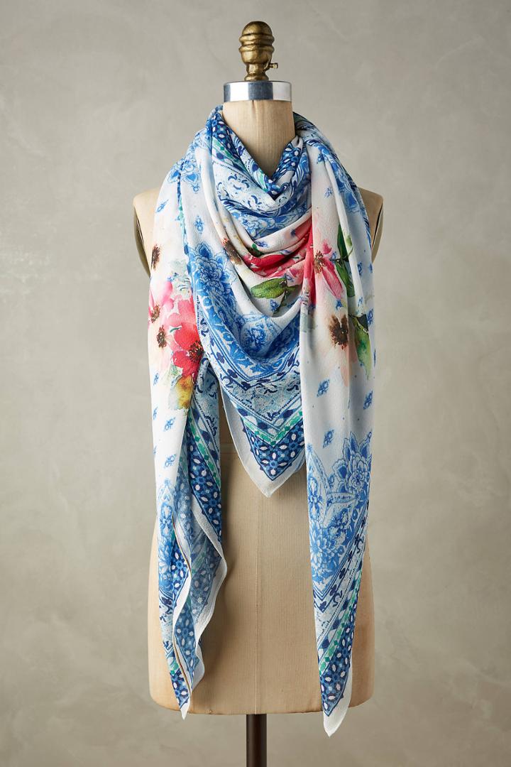Anthropologie Floral Bandana Scarf