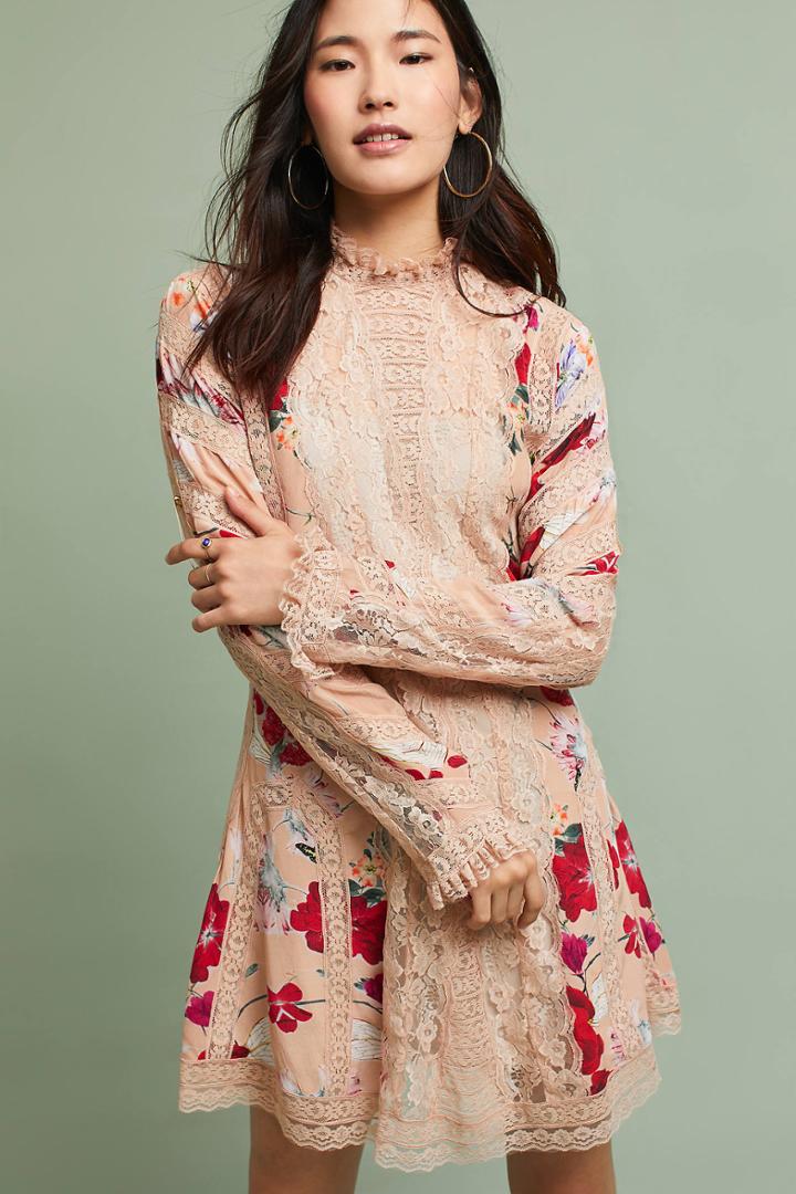 Korovilas Lace & Floral Dress