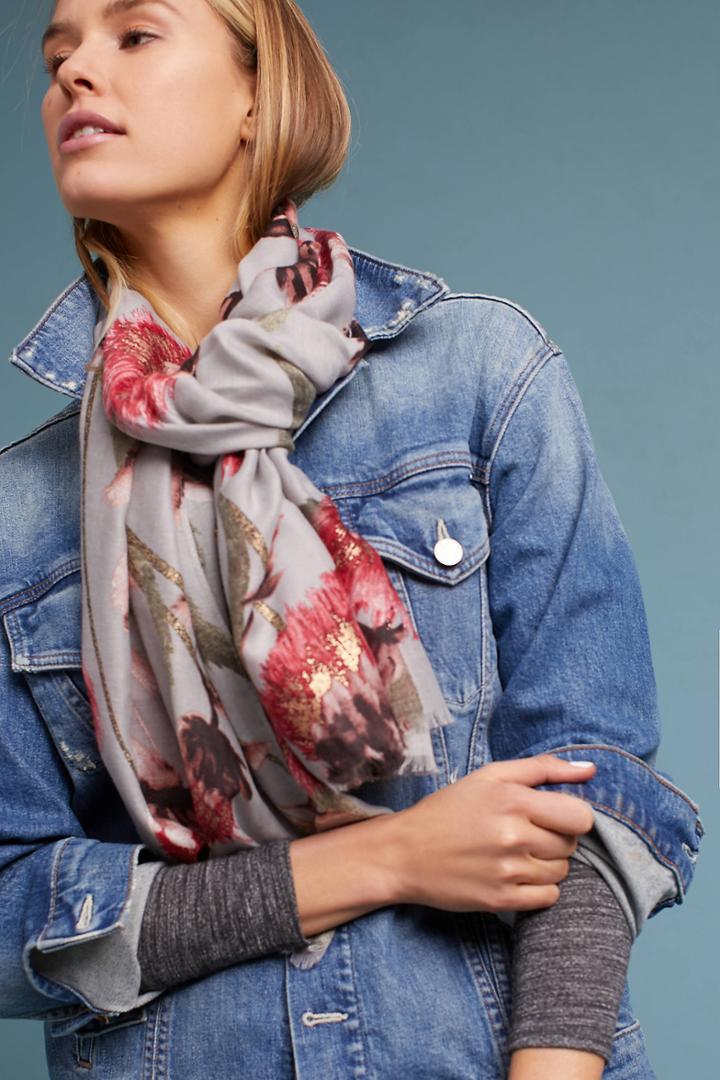 Anthropologie Clarissa Floral Scarf