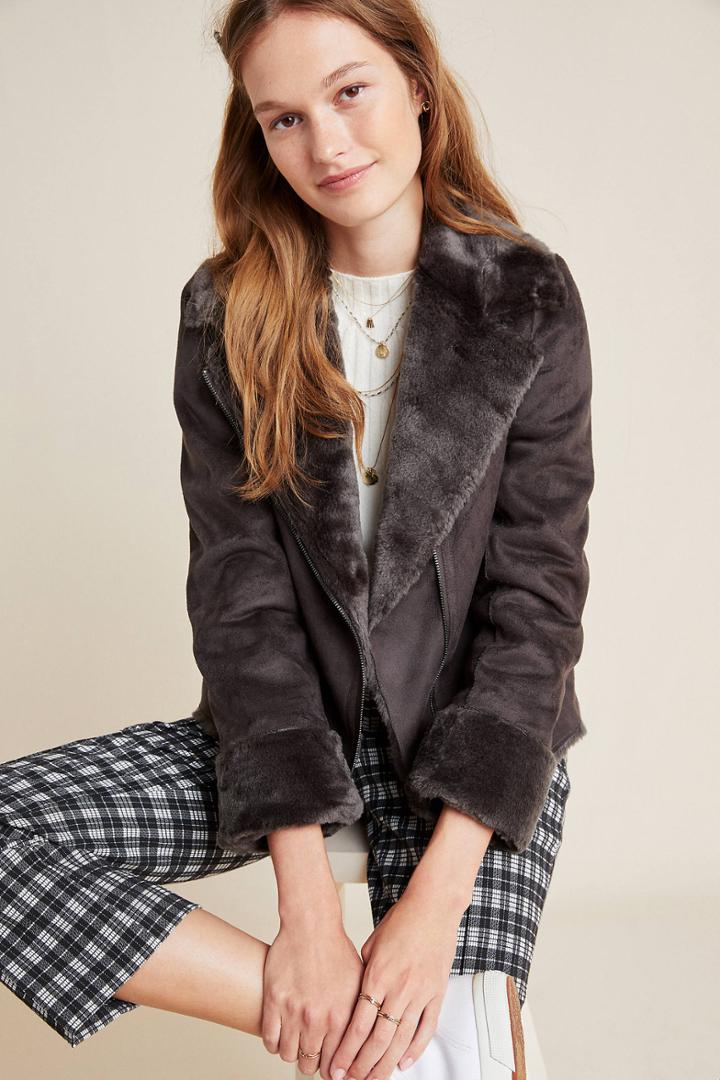 Seen Worn Kept Evita Faux Fur Aviator Jacket