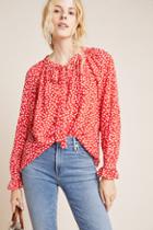 Anthropologie Dottie Silk Peasant Blouse