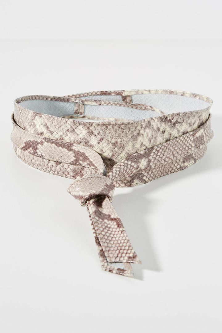Brave Leather Manana Snake-printed Wrap Belt