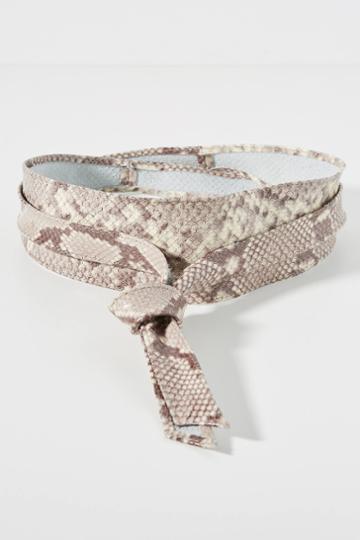 Brave Leather Manana Snake-printed Wrap Belt
