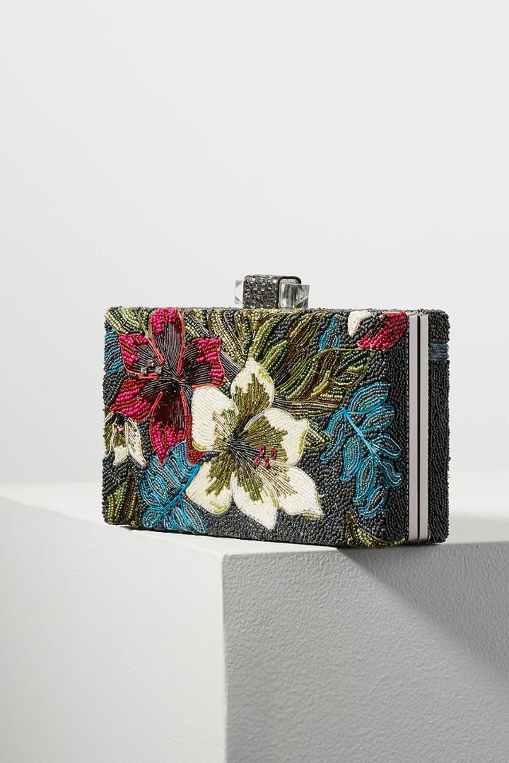 Mary Frances Hibiscus Beaded Crossbody Bag