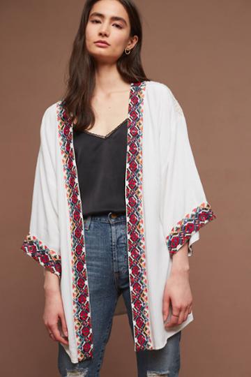 As By Df Border-embroidered Kimono