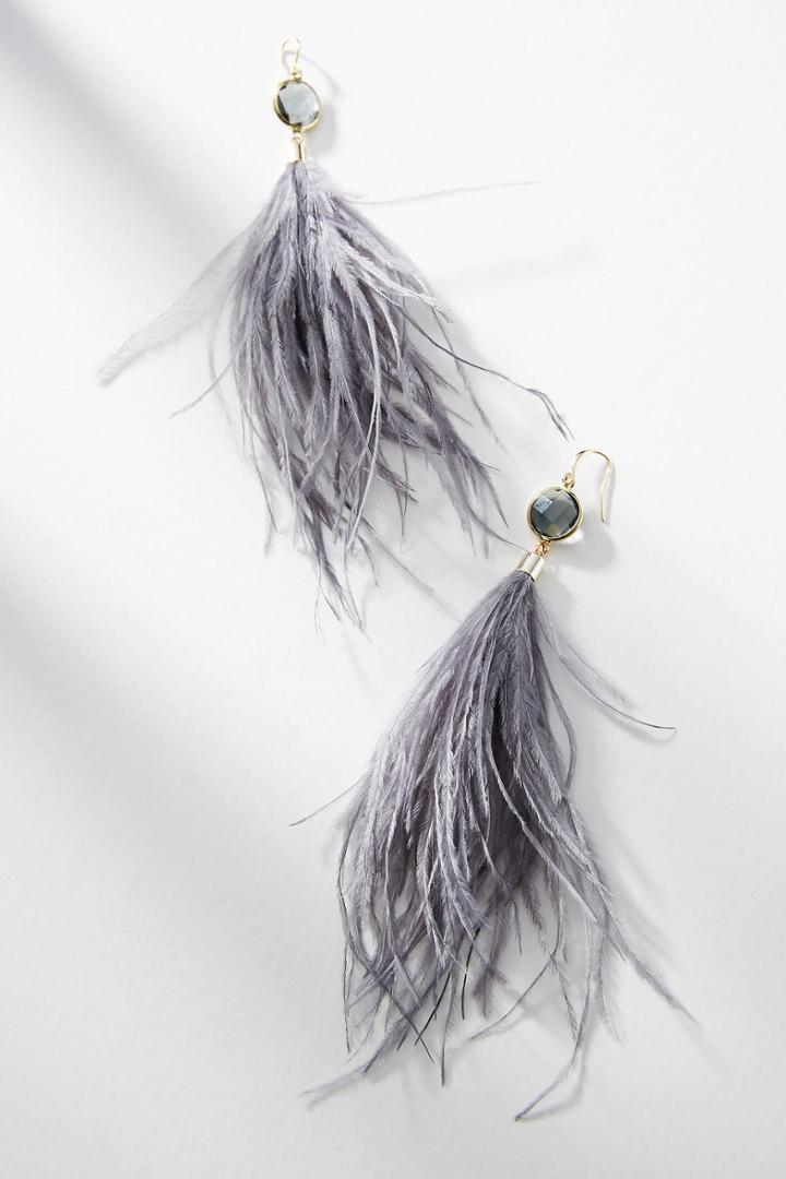 Anthropologie Lilorne Feather Drop Earrings