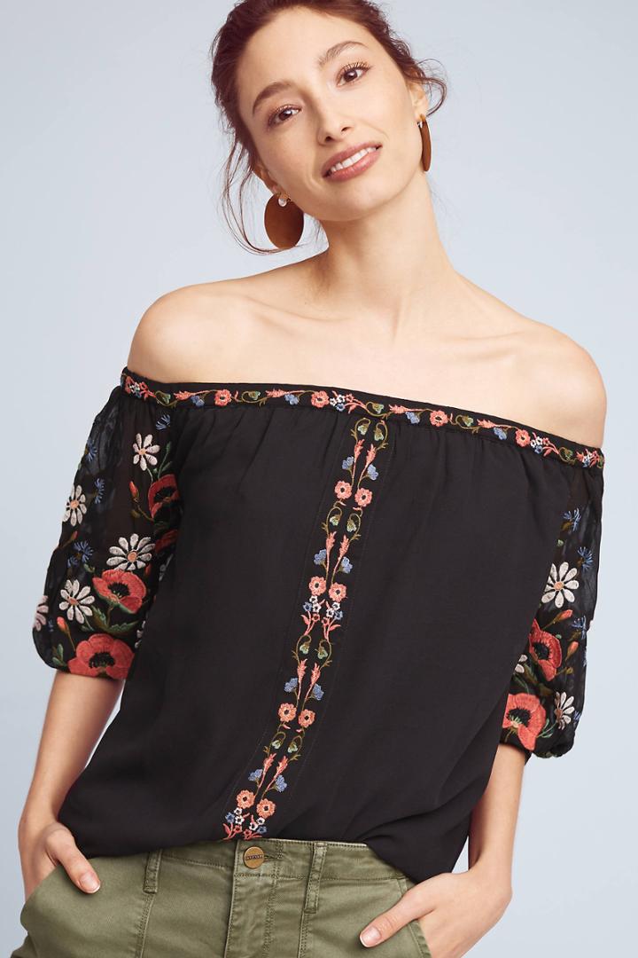 Seen Worn Kept Embroidered Poppy Blouse