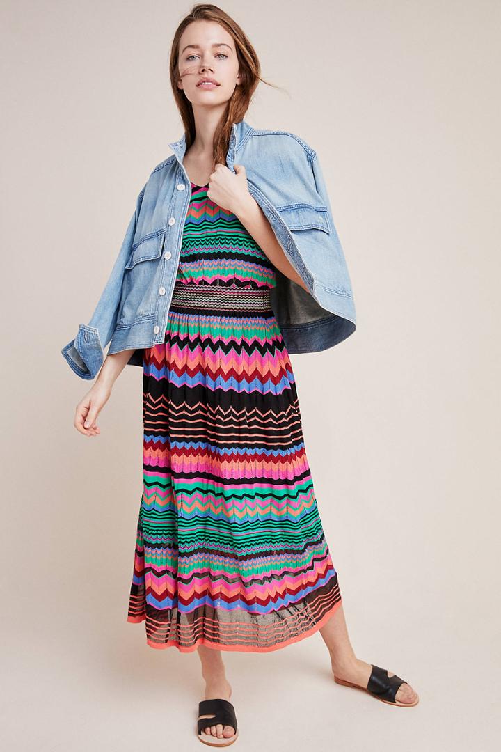 Aldomartins Chevron Knit Midi Skirt