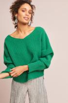 Nude Ribbed Ruched-sleeve Pullover
