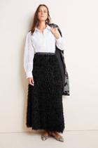 Sunday In Brooklyn Chantal Feathered Maxi Skirt