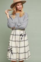 Vineet Bahl Embroidered Windowpane Skirt