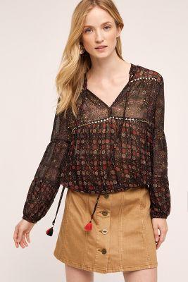 Blank Zabine Peasant Top