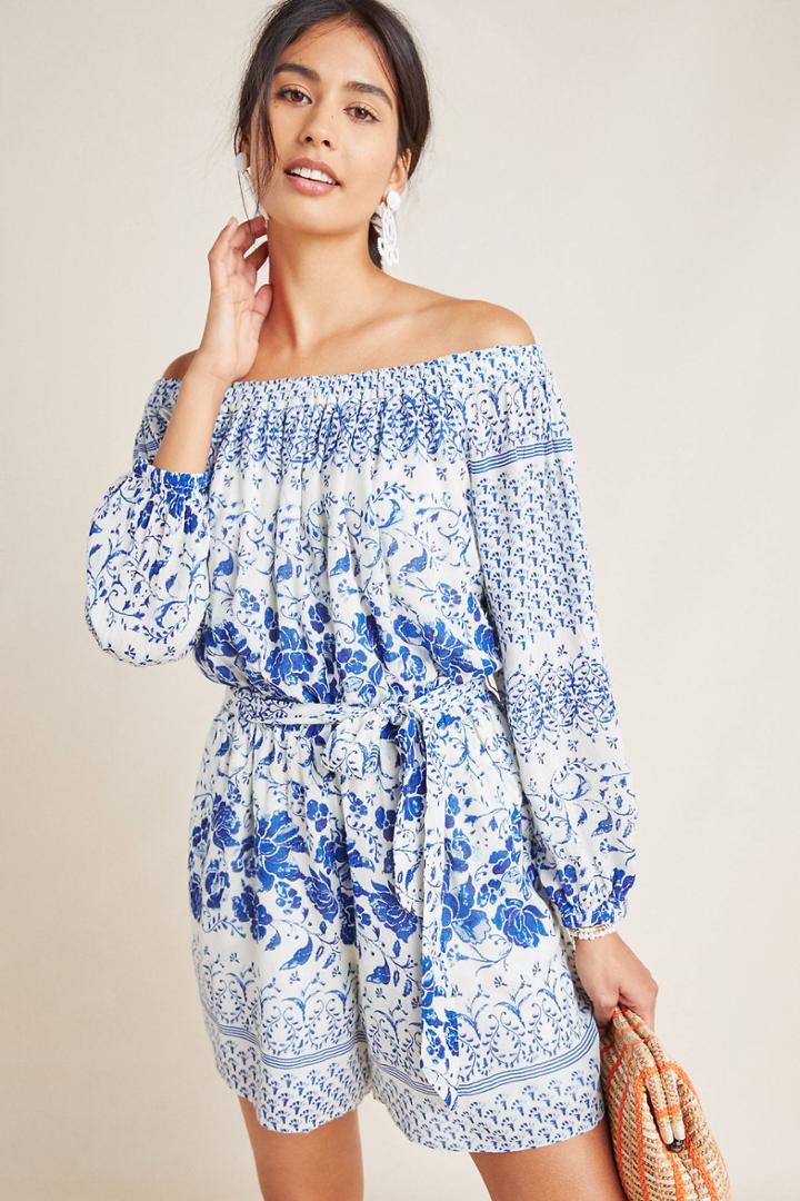 Anthropologie Clemente Off-the-shoulder Romper