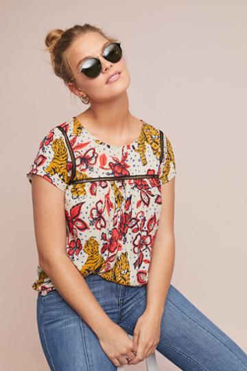 Corey Lynn Calter Tiger Blouse