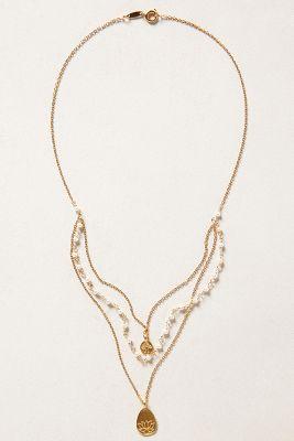 Anthropologie Lotus Layered Necklace