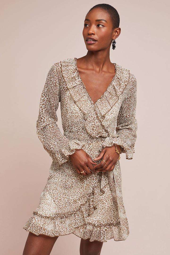 Ranna Gill Ruffled Leopard Dress