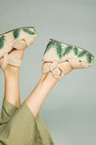 Schutz Feray Palm-embroidered Platform Espadrilles