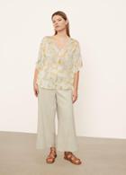 Vince Lotus Ruched Flutter Sleeve Blouse