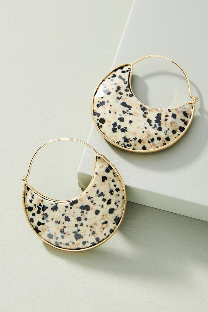 Anthropologie Luna Crescent Hoop Earrings