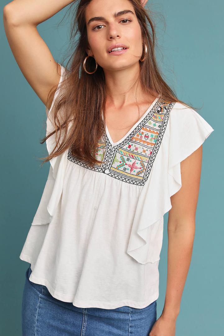Ranna Gill Clare Embroidered Top
