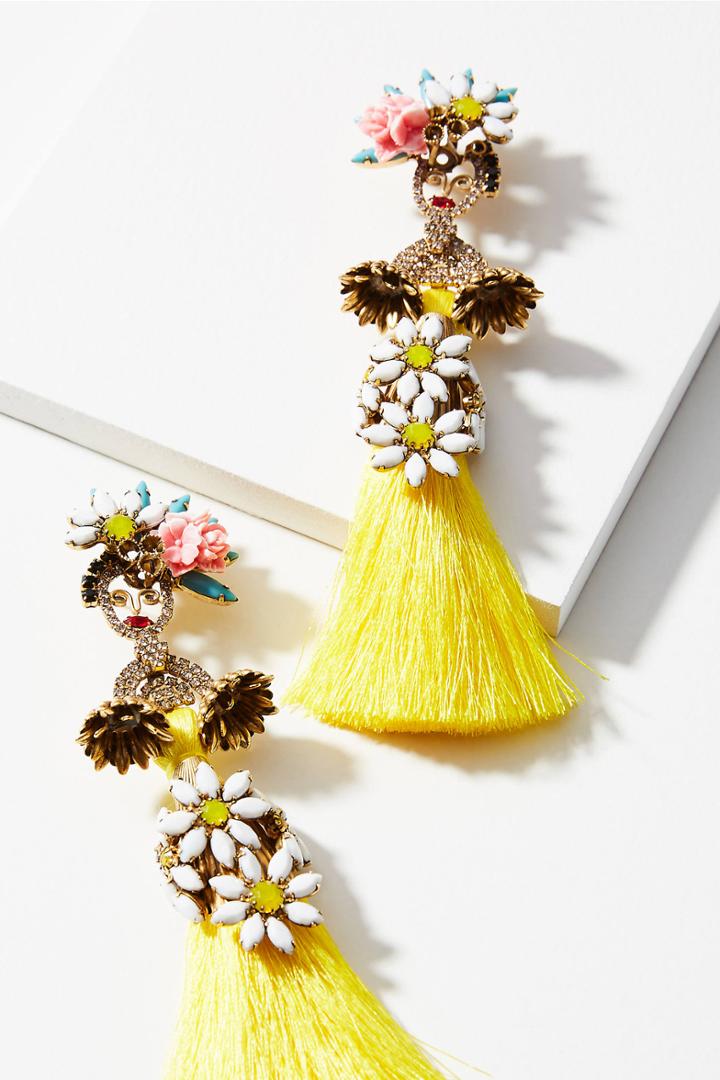 Elizabeth Cole Isobel Tassel Drop Earrings