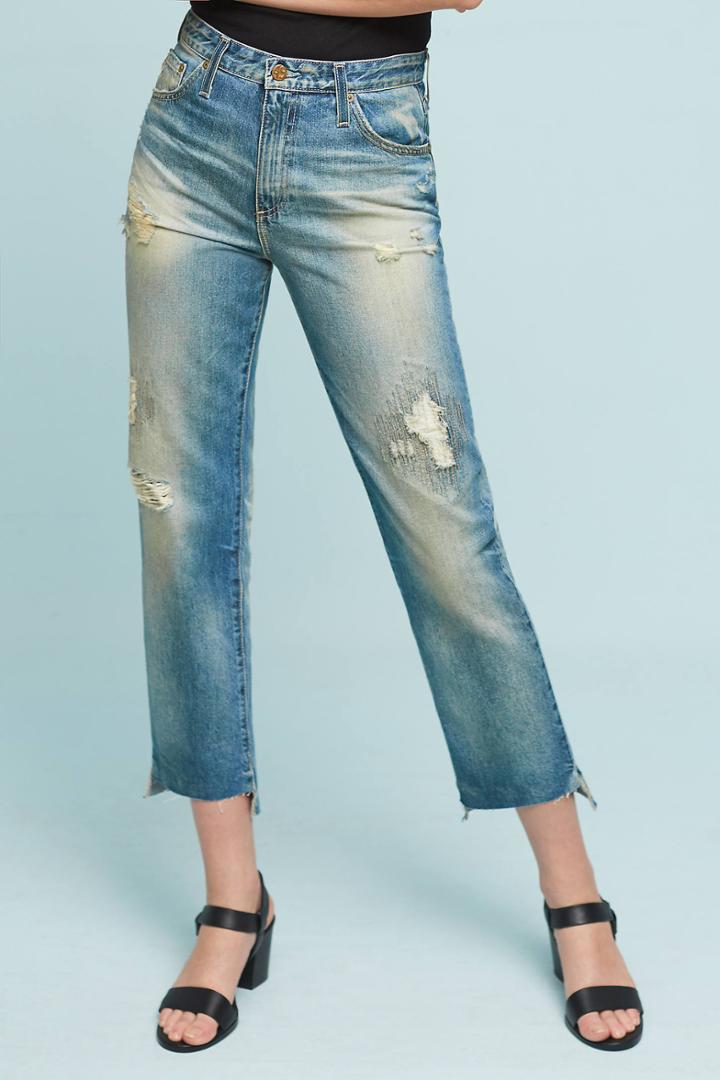 Ag Phoebe Ultra High-rise Straight Cropped Jeans