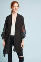 Anthropologie Sequined Floral-sleeve Kimono