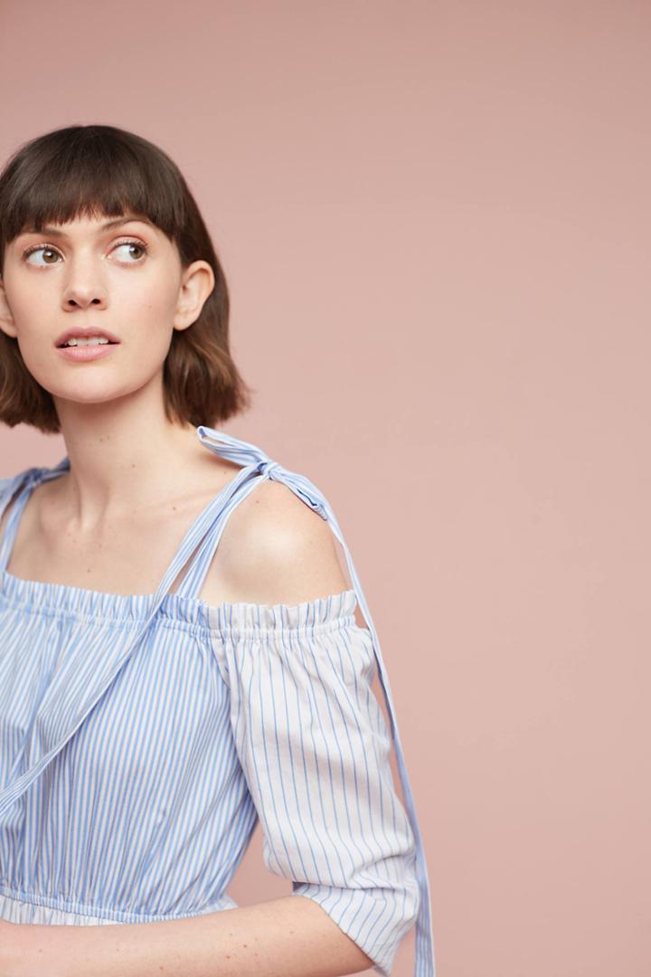 Line & Dot Quill Off-the-shoulder Dress