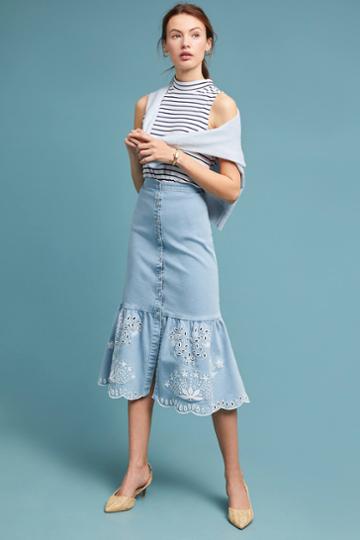 Steele Eyelet Denim Skirt