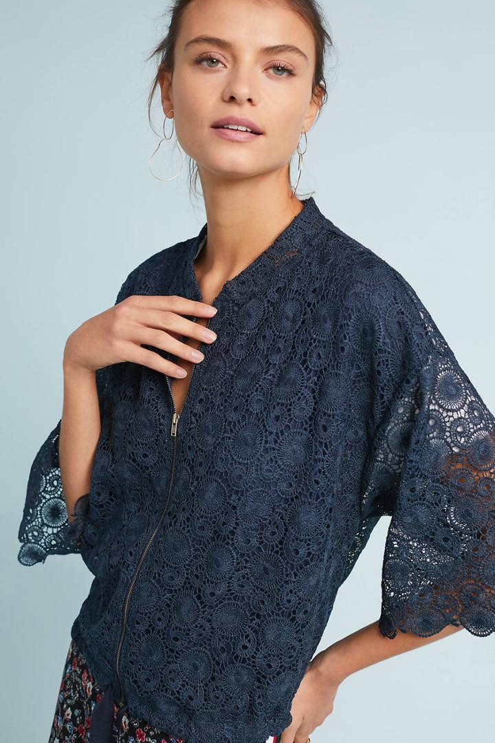 W5 Concepts Zipped Crochet Jacket