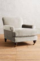 Anthropologie Slub Velvet Willoughby Chair, Hickory