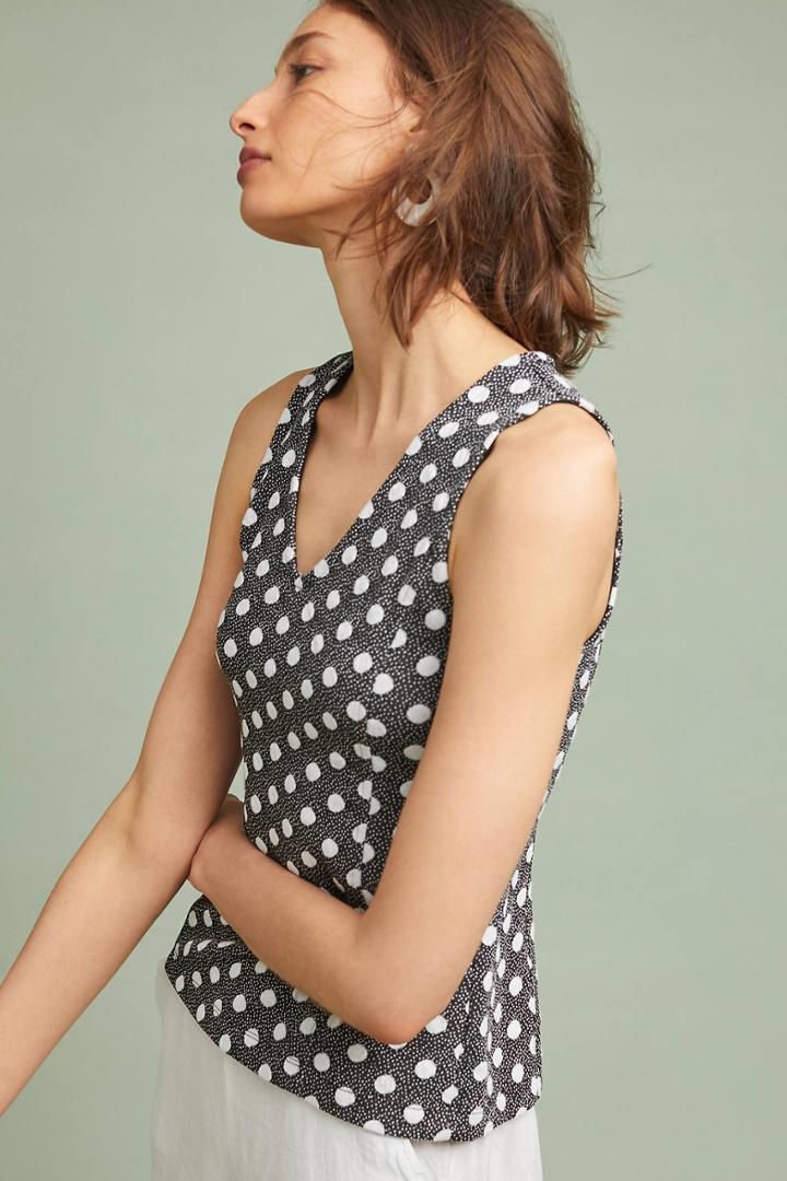 Maeve Jacquard Polka Dot Top