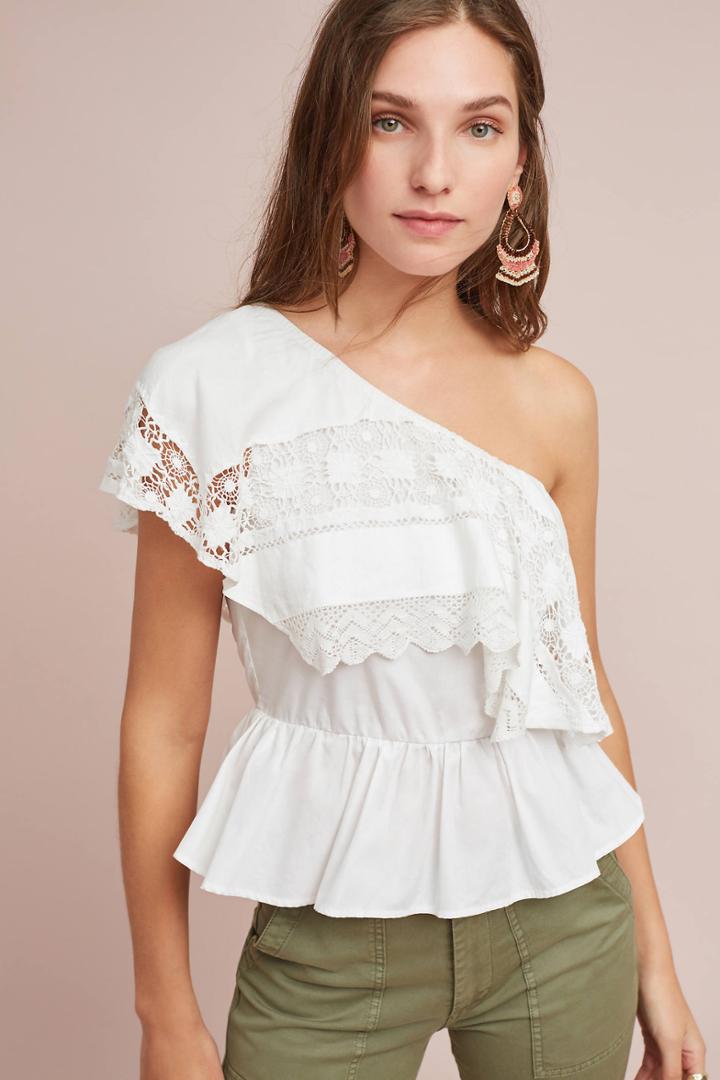 Place Nationale Ceri One-shoulder Lace Top
