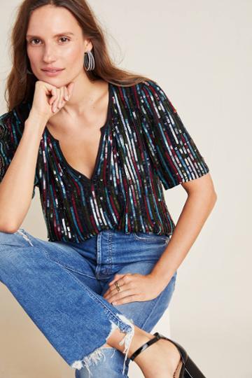 Velvet By Graham & Spencer Nikky Sequined Blouse